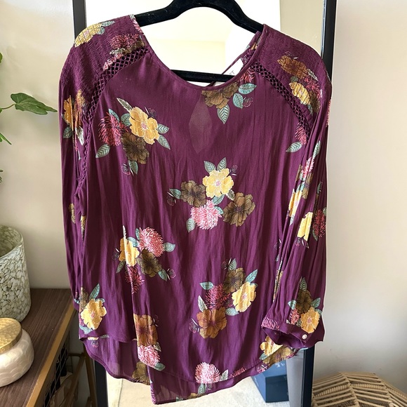 Beautiful Floral Long Sleeve Blouse by Loft - Picture 2 of 5